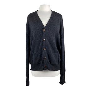 L.L Bean Gray Lambswool 5 Button Cardigan